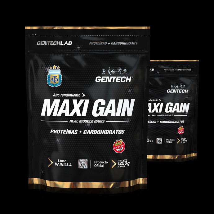Maxi Gain Ganador de Peso con Proteinas y Carbohidratos Marca Gentech Suplementos Deportivos