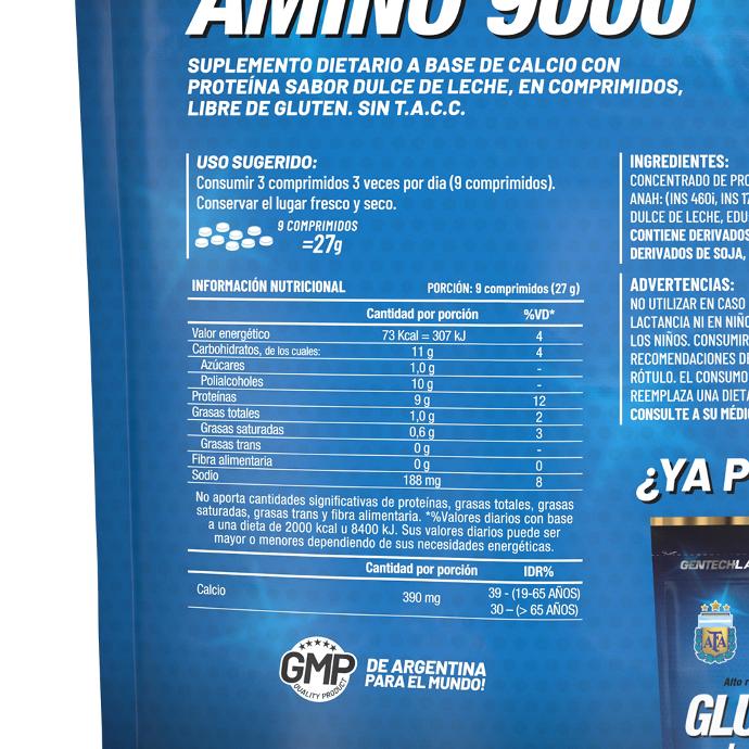Amino 9000 aminoacidos esenciales Dulce de Leche AFA Gentech Suplementos Deportivos