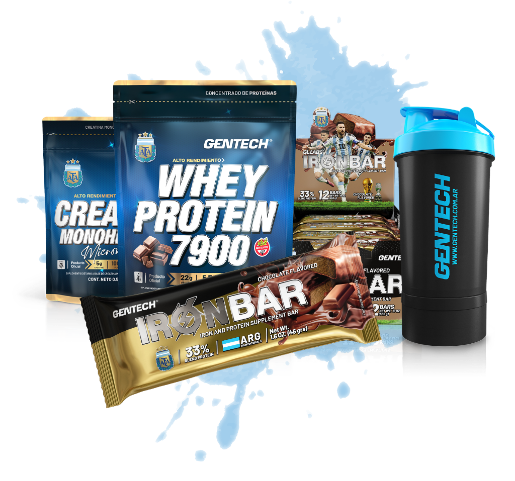 Whey Protein 7900 AFA, Creatina Iron Bar Vale otra Gentech