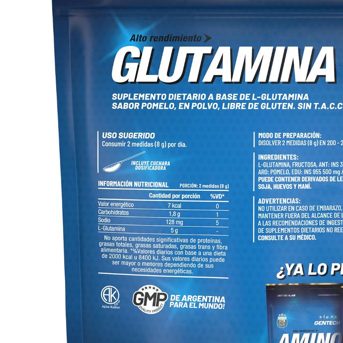 GLUTAMINA MICRONIZADA AMINOÁCIDO GENTECH AFA