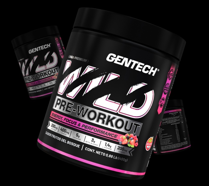 Wild Pre Work Out Cafeina Beta Alanina Gentech Suplementos deportivos 
