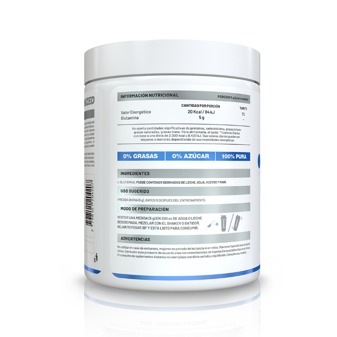 Glutamina Micronizada Tabla Nutricional Gentech Suplementos Deportivos
