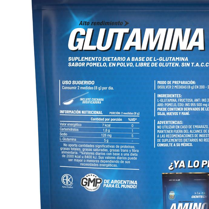 Glutamina aminoacidos AFA Gentech Suplementos Deportivos