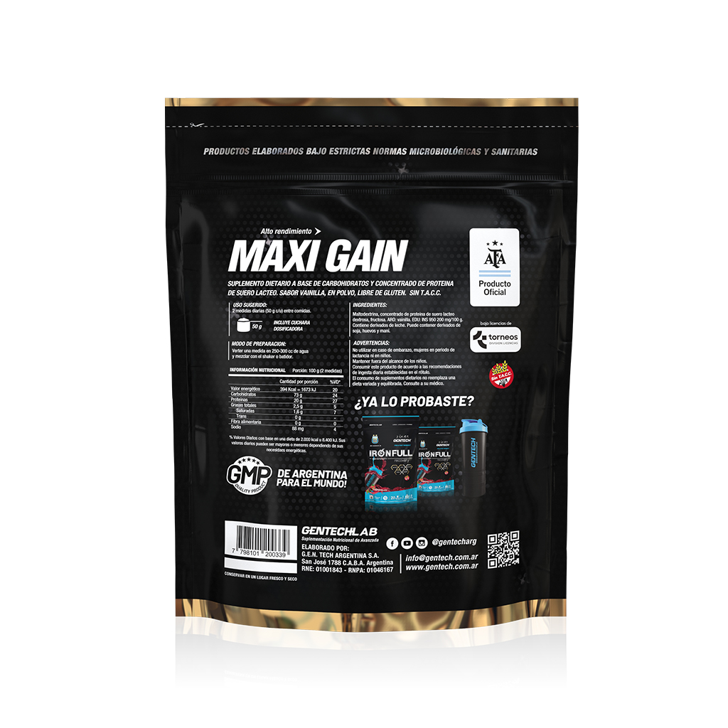 Maxi Gain 1250 Vainilla Dorso Gentech Suplementos Deportivos.jpg