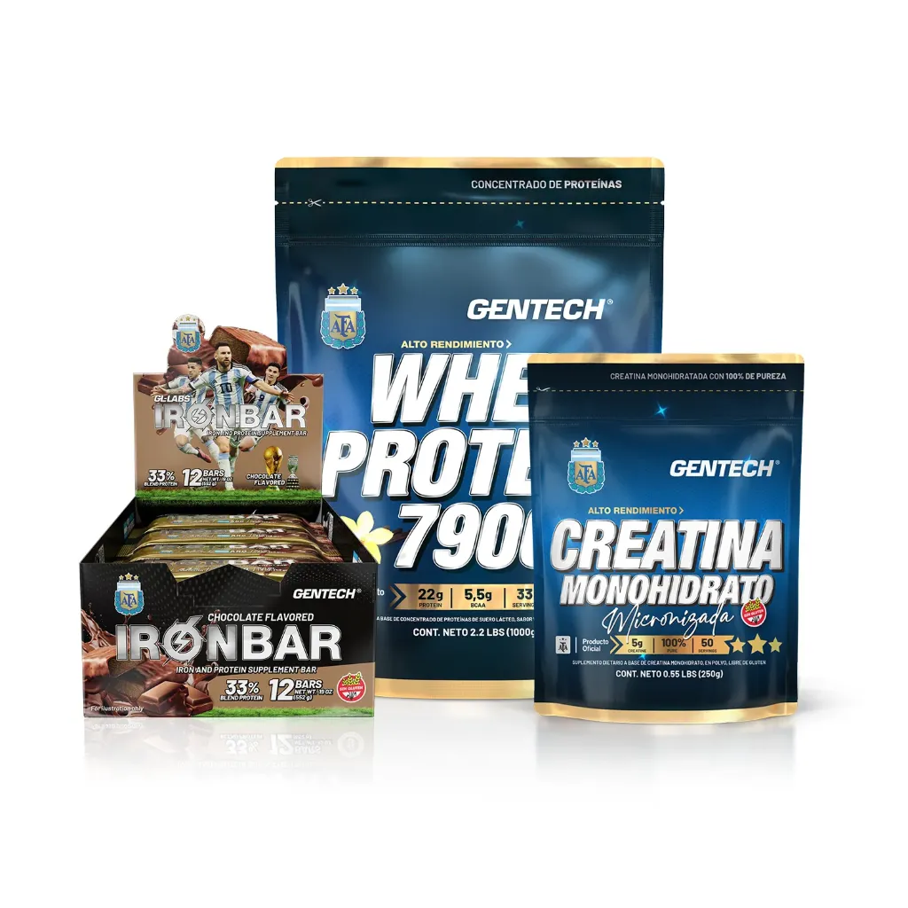 [KITGT0008] KIT 8 WHEY PROTEIN + CREATINA + IRON BAR